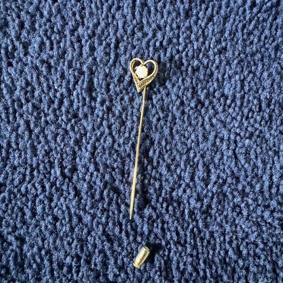 Vintage Opal Heart Stick Pin - Picture 2 of 4